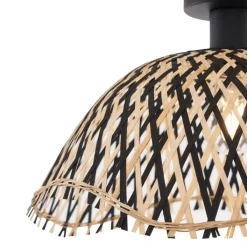 QAZQA Deckenleuchten|Wohnzimmerlampen*Art-Deco-Deckenleuchte schwarz Bambus 40cm - Alka