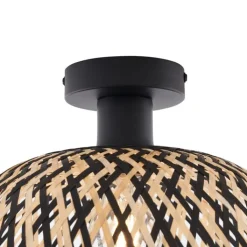 QAZQA Deckenleuchten|Wohnzimmerlampen*Art-Deco-Deckenleuchte schwarz Bambus 40cm - Alka