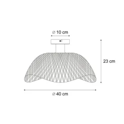 QAZQA Deckenleuchten|Wohnzimmerlampen*Art-Deco-Deckenleuchte schwarz Bambus 40cm - Alka