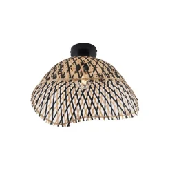 QAZQA Deckenleuchten|Wohnzimmerlampen*Art-Deco-Deckenleuchte schwarz Bambus 40cm - Alka