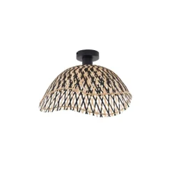 QAZQA Deckenleuchten|Wohnzimmerlampen*Art-Deco-Deckenleuchte schwarz Bambus 40cm - Alka