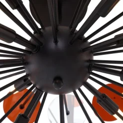 QAZQA Deckenleuchten|Wohnzimmerlampen*Art-Deco-Deckenleuchte Schwarz mit Bernstein und Rauchglas - Atomic