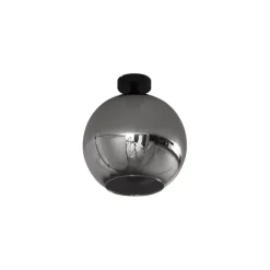 QAZQA Schlafzimmerlampen|Küchenlampen*Art-Deco-Deckenleuchte schwarz mit Rauchglas - Sandra