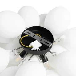 QAZQA Schlafzimmerlampen|Küchenlampen*Art-Deco-Deckenleuchte schwarz mit Opalglas 4-flammig – Uvas