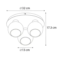 QAZQA Schlafzimmerlampen|Küchenlampen*Art-Deco-Deckenleuchte schwarz mit Rauchglas 3-flammig - Vidro