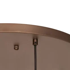 QAZQA Pendelleuchten|Wohnzimmerlampen*Art-Deco-Hängelampe aus Bronze mit bernsteinfarbenem Glas, rund, 7-flammig – Sandra