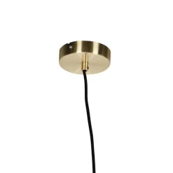 QAZQA Schlafzimmerlampen|Küchenlampen*Art-Deco-Hängelampe aus Messing mit ozeanblauem Glas 20 cm – Pallon