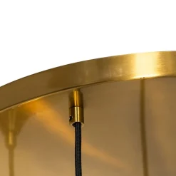 QAZQA Schlafzimmerlampen|Esszimmerlampen*Art-Deco-Hängelampe aus Messing mit blauem Glas, rund, 7-flammig – Sandra