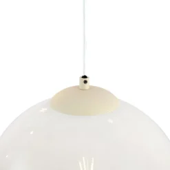 QAZQA Pendelleuchten*Art-Deco-Hängelampe beige mit weißem Glas 8-flammig - Sandra