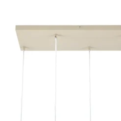 QAZQA Pendelleuchten*Art-Deco-Hängelampe beige mit weißem Glas 8-flammig - Sandra