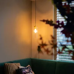 QAZQA Schlafzimmerlampen|Küchenlampen*Art-Deco-Hängelampe Gold mit Glas - Laura