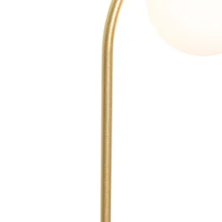 QAZQA Pendelleuchten|Wohnzimmerlampen*Art-Deco-Hängelampe Gold mit weißem Glas - Isabella