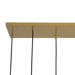 QAZQA Pendelleuchten|Esszimmerlampen*Art-Deco-Hängelampe Gold mit Regenbogen-Glas 8-flammig - Sandra