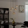 QAZQA Schlafzimmerlampen|Küchenlampen*Art-Deco-Hängelampe Gold mit bernsteinfarbenem Glas - Jia