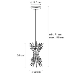 QAZQA Pendelleuchten|Wohnzimmerlampen*Art-Deco-Hängelampe Gold mit Schwarz - Wesley
