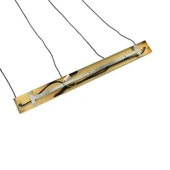 QAZQA Schlafzimmerlampen|Küchenlampen*Art-Deco-Hängelampe Gold mit Glas 4-flammig - Laura