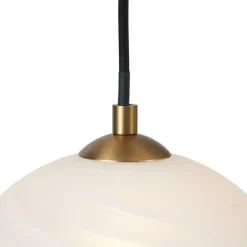 QAZQA Schlafzimmerlampen|Küchenlampen*Art-Deco-Hängelampe Gold mit Opalglas 9-flammig - Yani