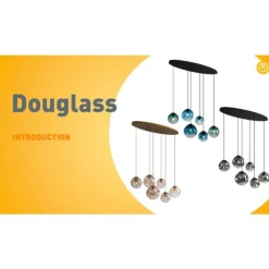 QAZQA Pendelleuchten|Wohnzimmerlampen*Art-Deco-Hängelampe Messing mit ovaler Deckenplatte und bernsteinfarbenem Glas 6-flammig - Douglass