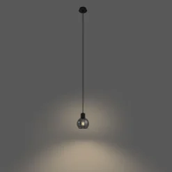 QAZQA Pendelleuchten|Wohnzimmerlampen*Art-Deco-Hängelampe schwarz mit Rauchglas - Vidro