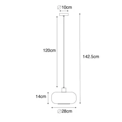 QAZQA Pendelleuchten|Wohnzimmerlampen*Art-Deco-Hängelampe schwarz mit braunem Glas - Bizle