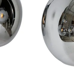 QAZQA Schlafzimmerlampen|Küchenlampen*Art-Deco-Hängelampe schwarz mit Rauchglas 5 Lichter - Wallace