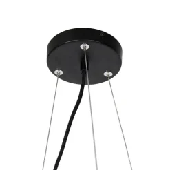 QAZQA Küchenlampen|Pendelleuchten*Art-Deco-Hängelampe schwarz mit Rauchglas 12-flammig – David