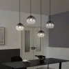 QAZQA Pendelleuchten|Wohnzimmerlampen*Art-Deco-Hängelampe schwarz mit Rauchglas rechteckig 4-flammig - Bao