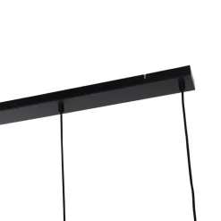 QAZQA Schlafzimmerlampen|Küchenlampen*Art-Deco-Hängelampe schwarz mit Rauchglas 4-flammig – Laura