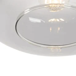 QAZQA Pendelleuchten|Wohnzimmerlampen*Art-Deco-Hängelampe schwarz mit Rauchglas - Bizle