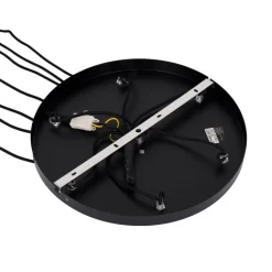 QAZQA Pendelleuchten|Wohnzimmerlampen*Art-Deco-Hängelampe schwarz mit Rauchglas 7-flammig – Laura