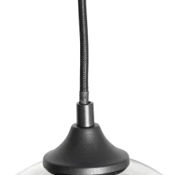 QAZQA Schlafzimmerlampen|Küchenlampen*Art-Deco-Hängelampe schwarz mit Rauchglas 8-flammig – Sandra