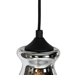 QAZQA Pendelleuchten|Wohnzimmerlampen*Art-Deco-Hängelampe schwarz mit Rauchglas 6 Lichter - Wallace