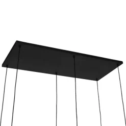 QAZQA Pendelleuchten|Wohnzimmerlampen*Art-Deco-Hängelampe schwarz mit Rauchglas 6 Lichter - Wallace