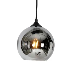 QAZQA Pendelleuchten|Wohnzimmerlampen*Art-Deco-Hängelampe schwarz mit Rauchglas 6 Lichter - Wallace