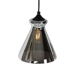 QAZQA Pendelleuchten|Wohnzimmerlampen*Art-Deco-Hängelampe schwarz mit Rauchglas 6 Lichter - Wallace