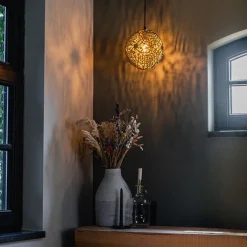 QAZQA Pendelleuchten|Wohnzimmerlampen*Art-Deco-Hängeleuchte Gold mit Schwarz - Maro