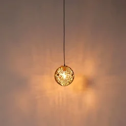 QAZQA Pendelleuchten|Wohnzimmerlampen*Art-Deco-Hängeleuchte Gold mit Schwarz - Maro
