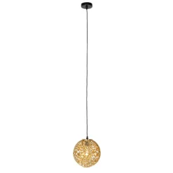 QAZQA Pendelleuchten|Wohnzimmerlampen*Art-Deco-Hängeleuchte Gold mit Schwarz - Maro