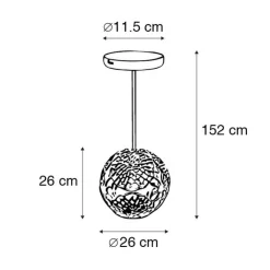 QAZQA Pendelleuchten|Wohnzimmerlampen*Art-Deco-Hängeleuchte Gold mit Schwarz - Maro