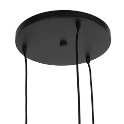 QAZQA Pendelleuchten|Wohnzimmerlampen*Art-Deco-Pendelleuchte schwarz mit Rauchglas 3-flammig - Pallon