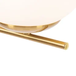 QAZQA Küchenlampen|Stehlampen*Art-Deco-Stehlampe aus Gold und Opalglas – Flore