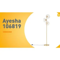 QAZQA Stehlampen|Wohnzimmerlampen*Art-Deco-Stehlampe Gold mit Glas 3-flammig - Ayesha