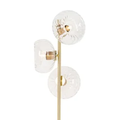 QAZQA Stehlampen|Wohnzimmerlampen*Art-Deco-Stehlampe Gold mit Glas 3-flammig - Ayesha