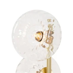 QAZQA Stehlampen|Wohnzimmerlampen*Art-Deco-Stehlampe Gold mit Glas 3-flammig - Ayesha