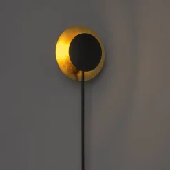 QAZQA Stehlampen|Wohnzimmerlampen*Art-Deco-Stehlampe schwarz mit Gold - Emilienne