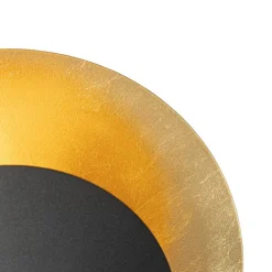 QAZQA Stehlampen|Wohnzimmerlampen*Art-Deco-Stehlampe schwarz mit Gold - Emilienne