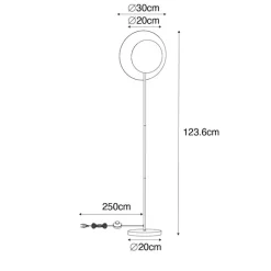 QAZQA Stehlampen|Wohnzimmerlampen*Art-Deco-Stehlampe schwarz mit Gold - Emilienne