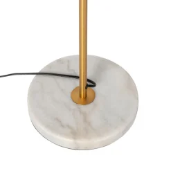 QAZQA Stehlampen|Wohnzimmerlampen*Art-Deco-Stehleuchte aus Bronze mit Marmor und bernsteinfarbenem Glas – Nina