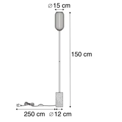 QAZQA Stehlampen|Wohnzimmerlampen*Art-Deco-Stehleuchte aus Messing mit klarem Glas - Rid