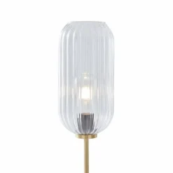 QAZQA Stehlampen|Wohnzimmerlampen*Art-Deco-Stehleuchte aus Messing mit klarem Glas - Rid